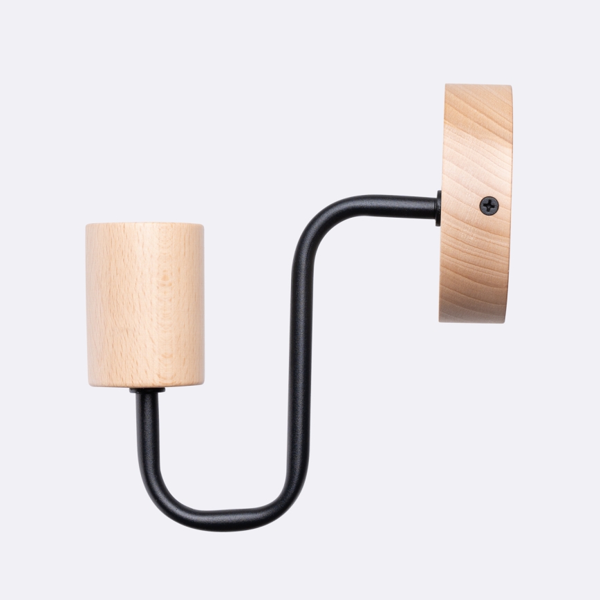 Nástěnná lampa TIMBO 1xE27/15W/230V černá/béžová/buk