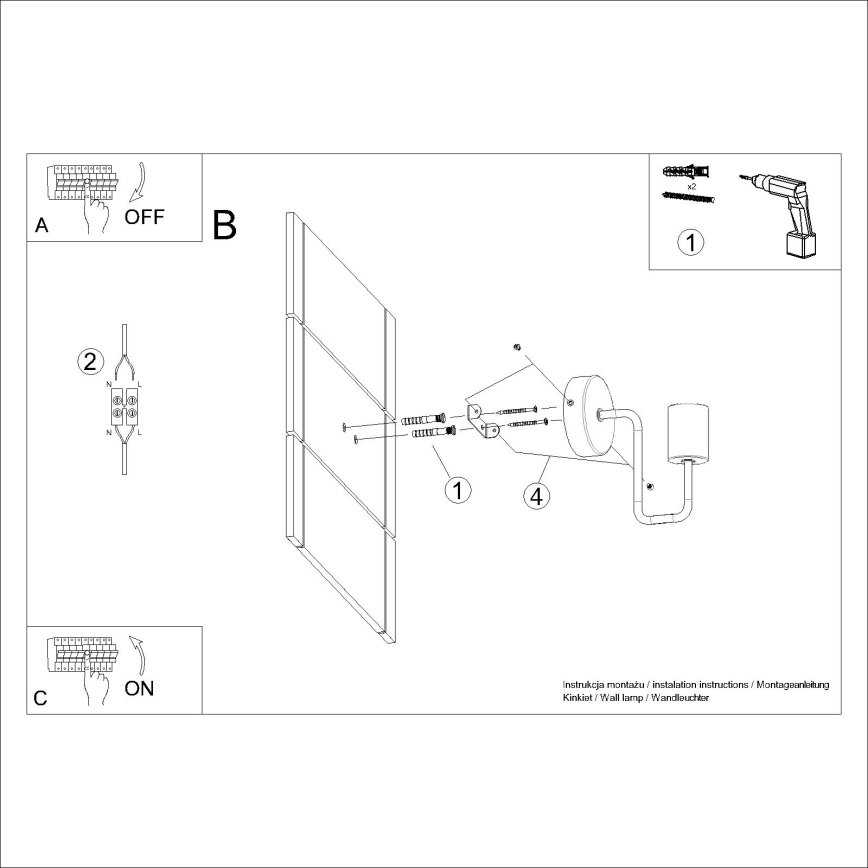Nástěnná lampa TIMBO 1xE27/15W/230V černá/béžová/buk