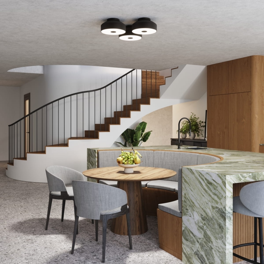 Stropní svítidlo OMIQ 4xE27/15W/230V pr. 30 cm černá