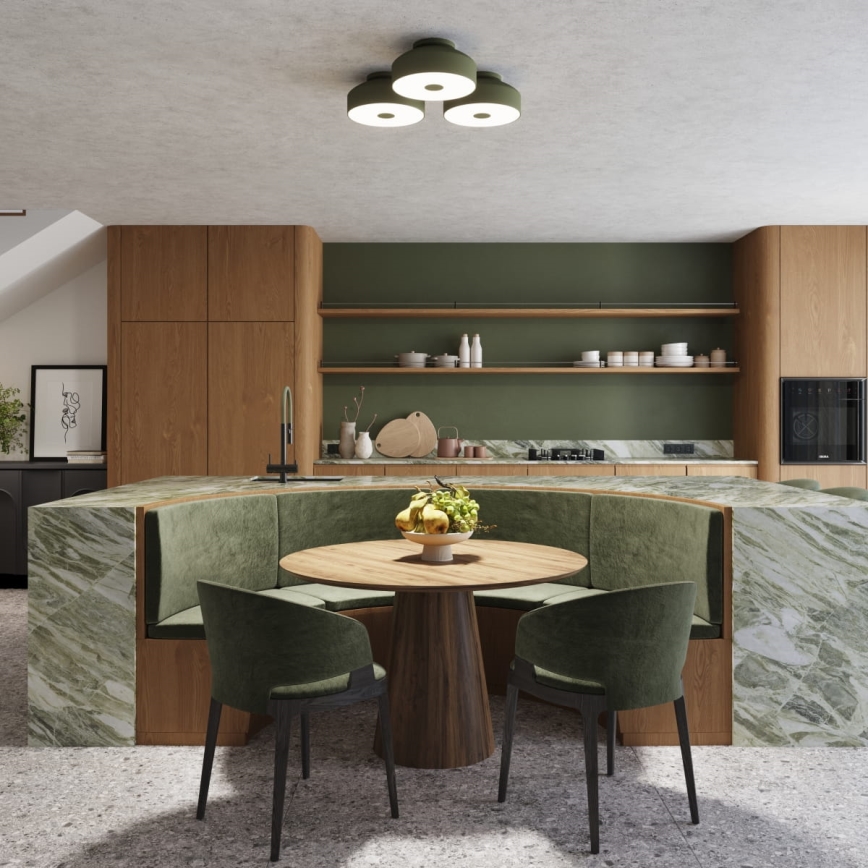 Stropní svítidlo OMIQ 4xE27/15W/230V pr. 30 cm zelená