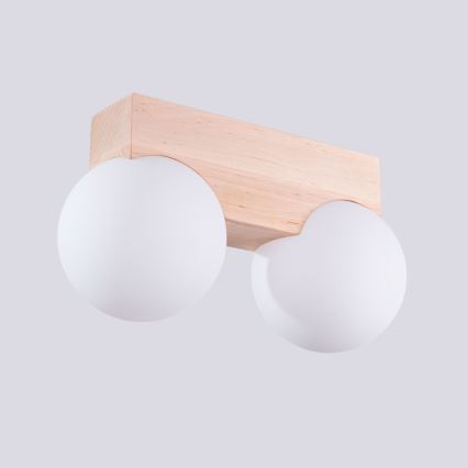 Stropní svítidlo BULBO 2xG9/8W/230V buk/bílá