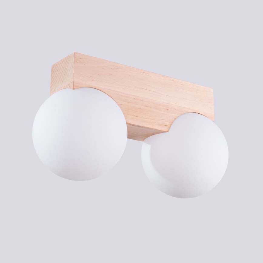 Stropní svítidlo BULBO 2xG9/8W/230V buk/bílá