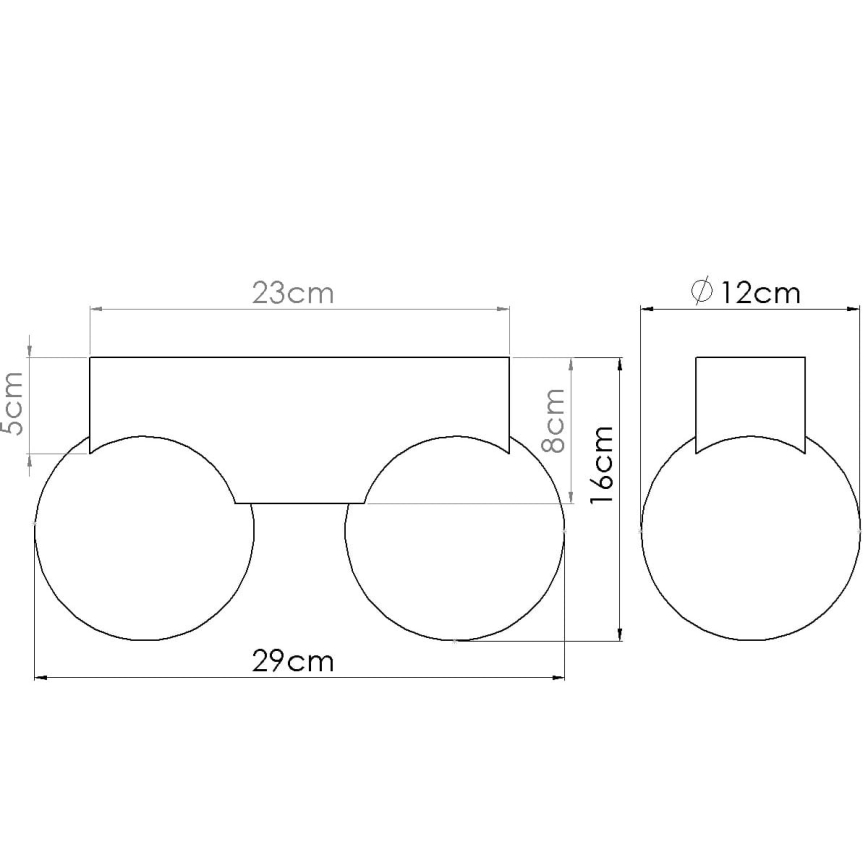 Stropní svítidlo BULBO 2xG9/8W/230V buk/bílá