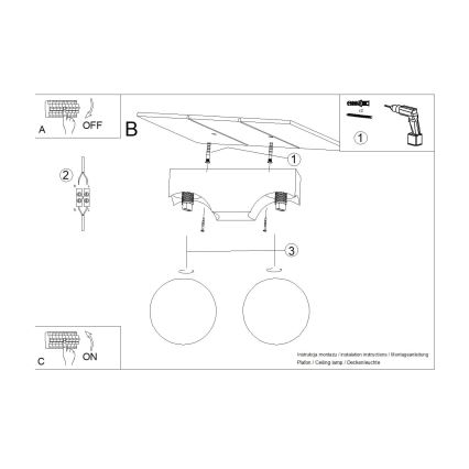 Stropní svítidlo BULBO 2xG9/8W/230V buk/bílá