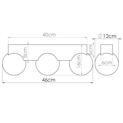 Stropní svítidlo BULBO 3xG9/8W/230V buk/bílá