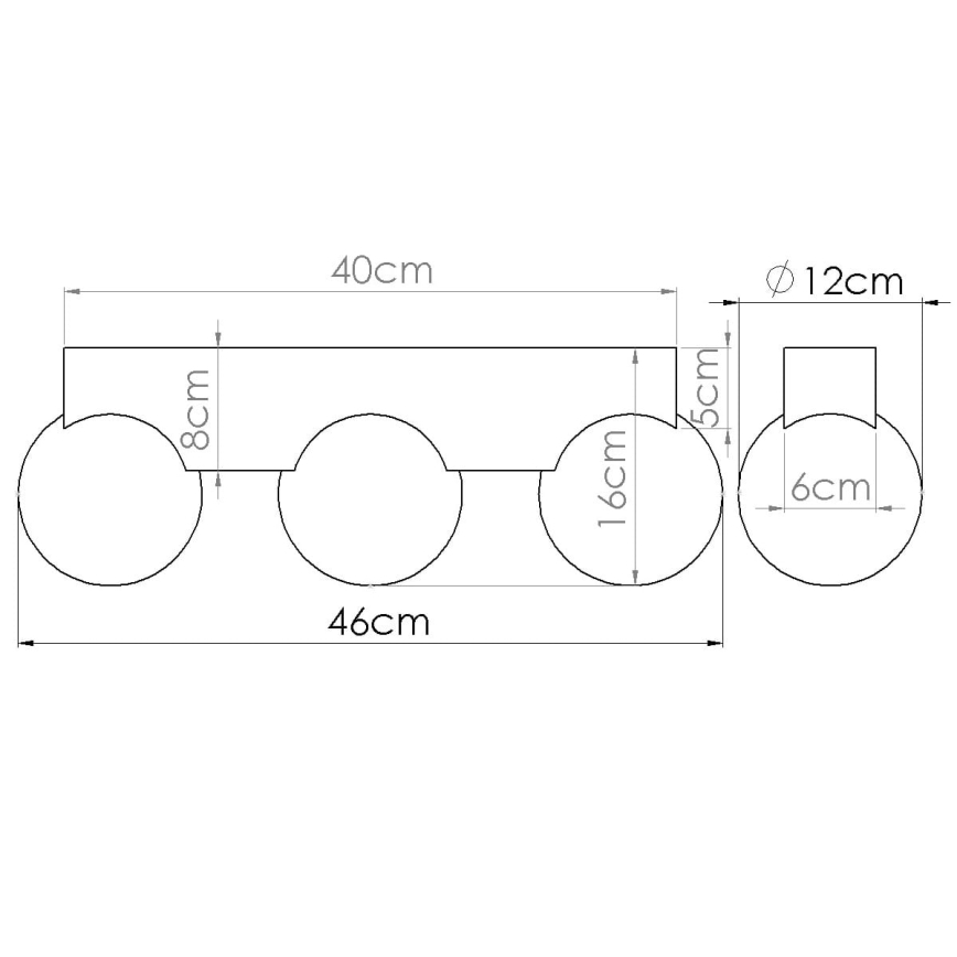 Stropní svítidlo BULBO 3xG9/8W/230V buk/bílá