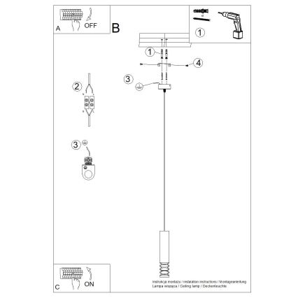 Lustr na lanku LAMI 1xGU10/10W/230V bílá