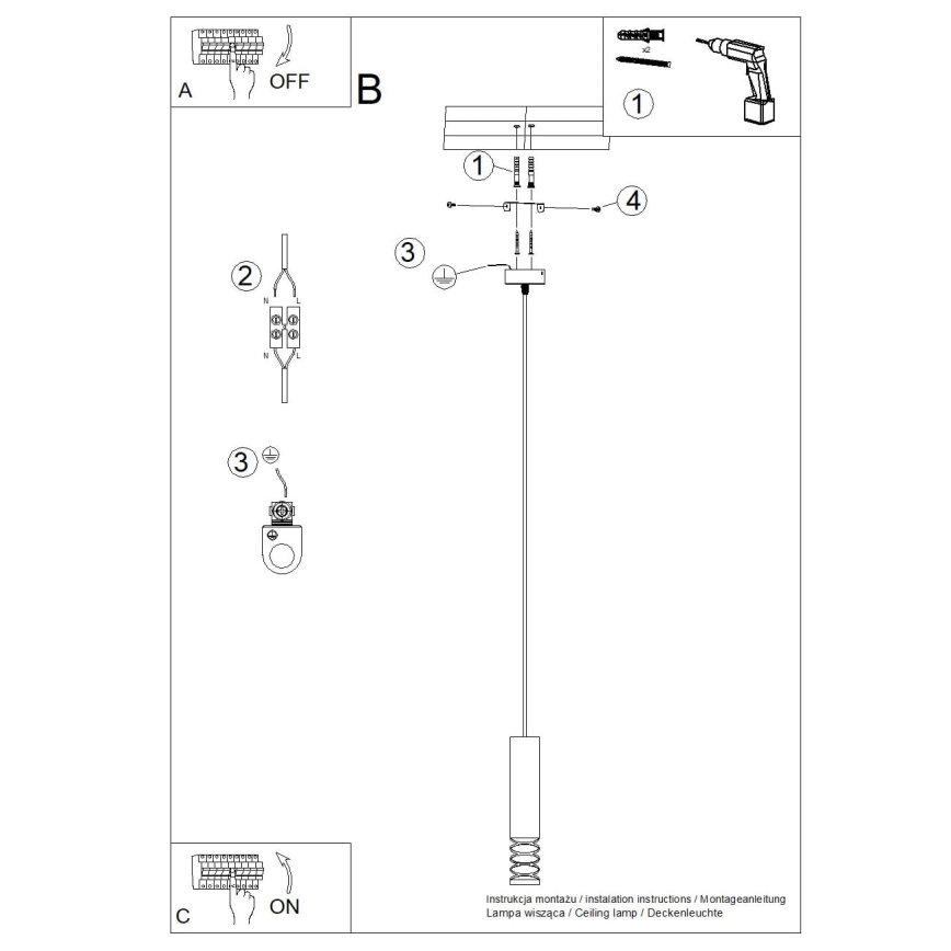 Lustr na lanku LAMI 1xGU10/10W/230V bílá