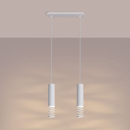 Lustr na lanku LAMI 2xGU10/10W/230V bílá