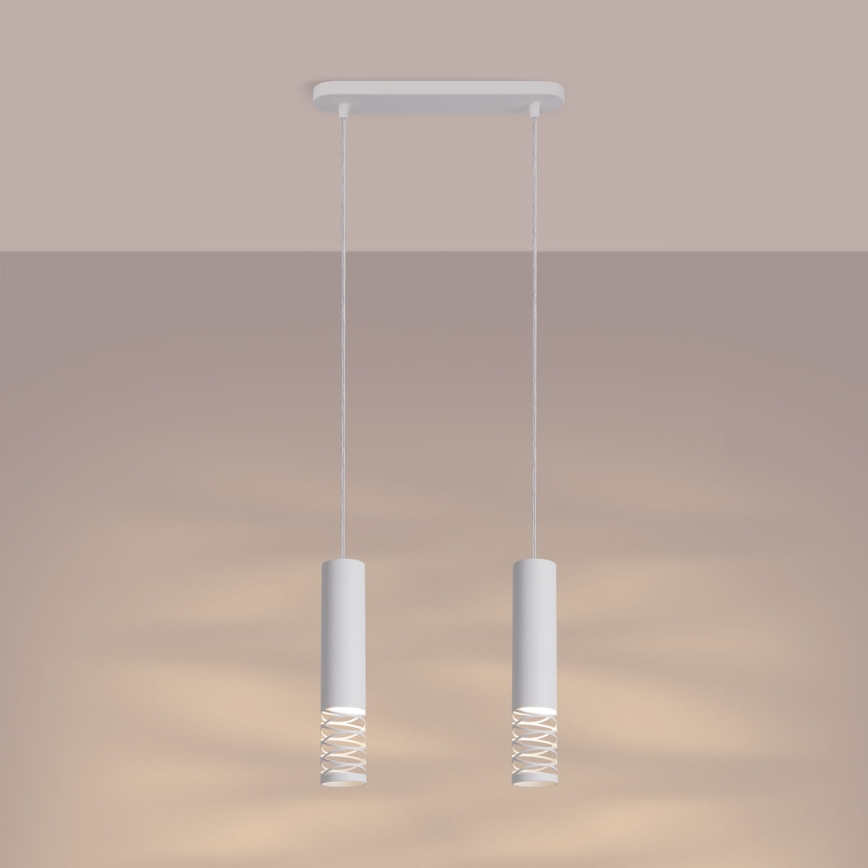 Lustr na lanku LAMI 2xGU10/10W/230V bílá