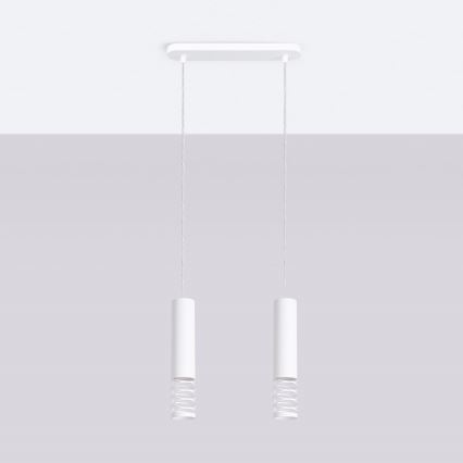 Lustr na lanku LAMI 2xGU10/10W/230V bílá