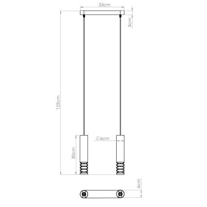Lustr na lanku LAMI 2xGU10/10W/230V bílá