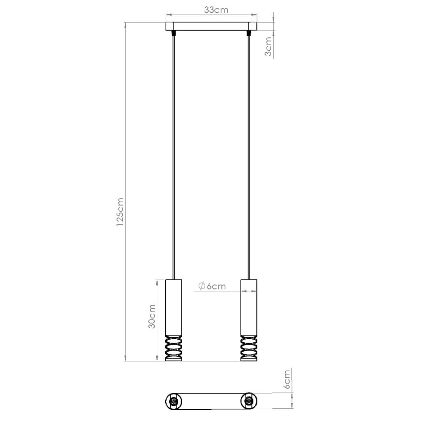 Lustr na lanku LAMI 2xGU10/10W/230V bílá