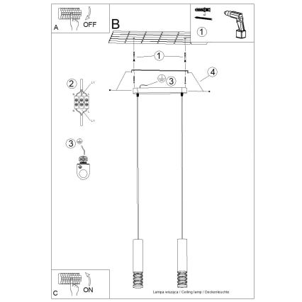 Lustr na lanku LAMI 2xGU10/10W/230V bílá