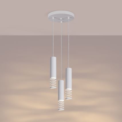 Lustr na lanku LAMI 3xGU10/10W/230V bílá