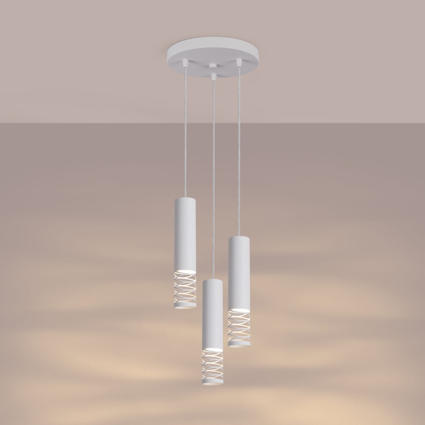 Lustr na lanku LAMI 3xGU10/10W/230V bílá