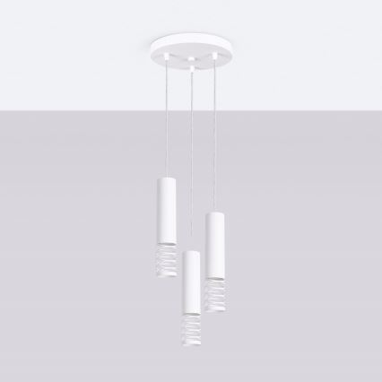 Lustr na lanku LAMI 3xGU10/10W/230V bílá