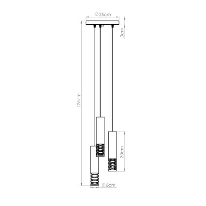 Lustr na lanku LAMI 3xGU10/10W/230V bílá