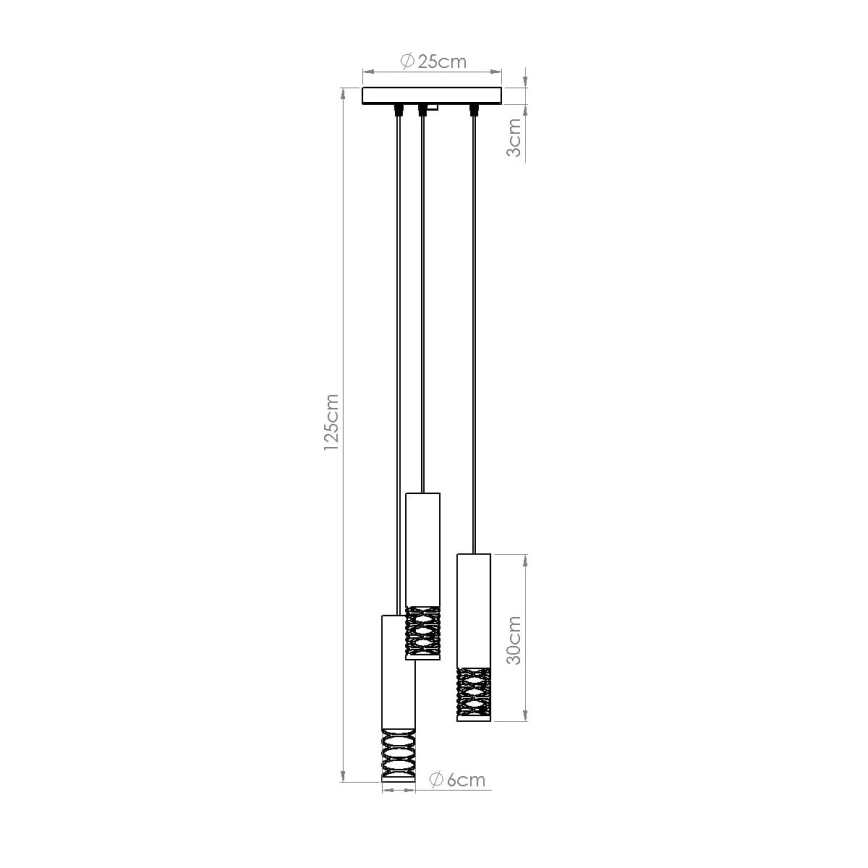 Lustr na lanku LAMI 3xGU10/10W/230V bílá