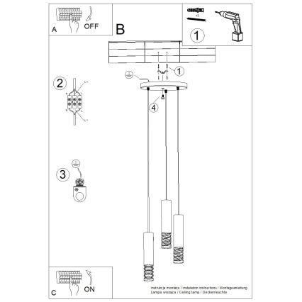 Lustr na lanku LAMI 3xGU10/10W/230V bílá