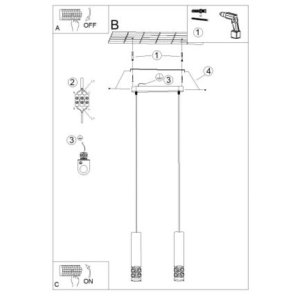 Lustr na lanku LIRO 2xGU10/10W/230V bílá
