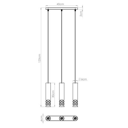 Lustr na lanku LIRO 3xGU10/10W/230V bílá