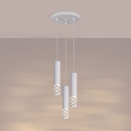 Lustr na lanku LIRO 3xGU10/10W/230V bílá