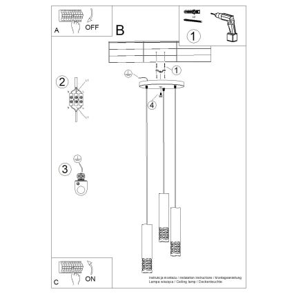 Lustr na lanku LIRO 3xGU10/10W/230V bílá