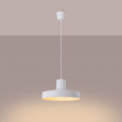 Lustr na lanku BILO 1xE27/15W/230V pr. 35 cm bílá