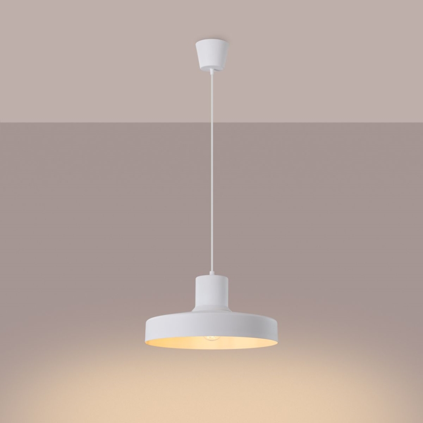 Lustr na lanku BILO 1xE27/15W/230V pr. 35 cm bílá