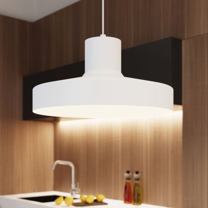 Lustr na lanku BILO 1xE27/15W/230V pr. 35 cm bílá
