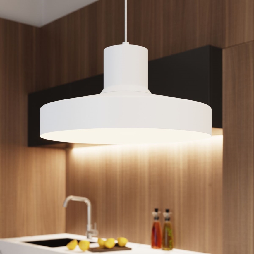 Lustr na lanku BILO 1xE27/15W/230V pr. 35 cm bílá