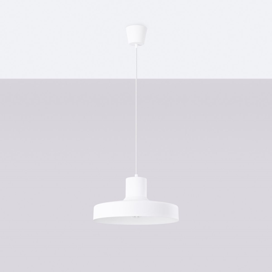 Lustr na lanku BILO 1xE27/15W/230V pr. 35 cm bílá