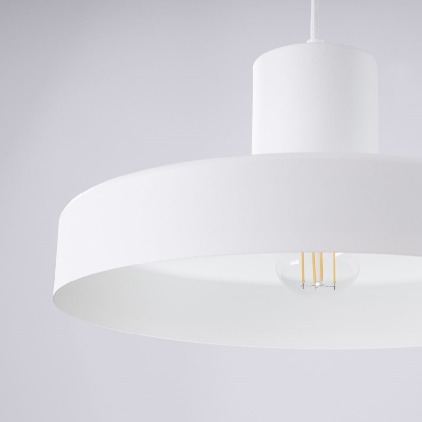Lustr na lanku BILO 1xE27/15W/230V pr. 35 cm bílá
