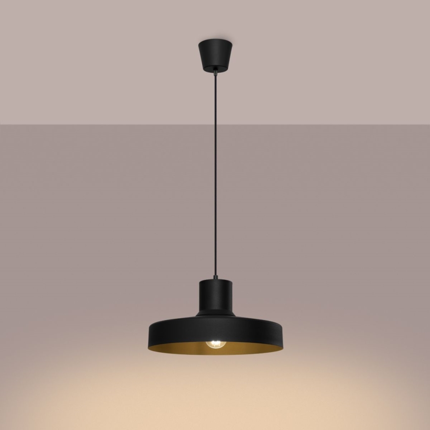 Lustr na lanku BILO 1xE27/15W/230V pr. 35 cm černá