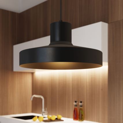 Lustr na lanku BILO 1xE27/15W/230V pr. 35 cm černá