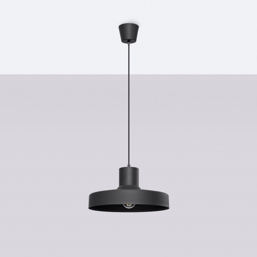 Lustr na lanku BILO 1xE27/15W/230V pr. 35 cm černá