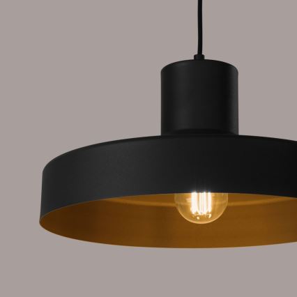 Lustr na lanku BILO 1xE27/15W/230V pr. 35 cm černá