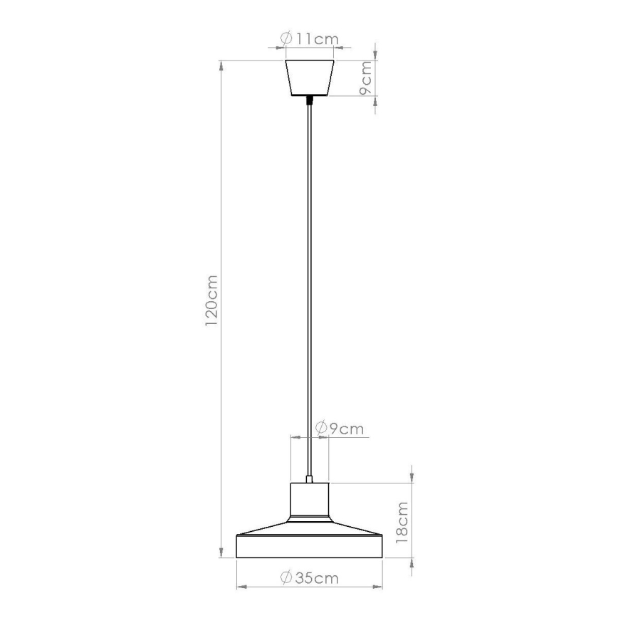 Lustr na lanku BILO 1xE27/15W/230V pr. 35 cm černá