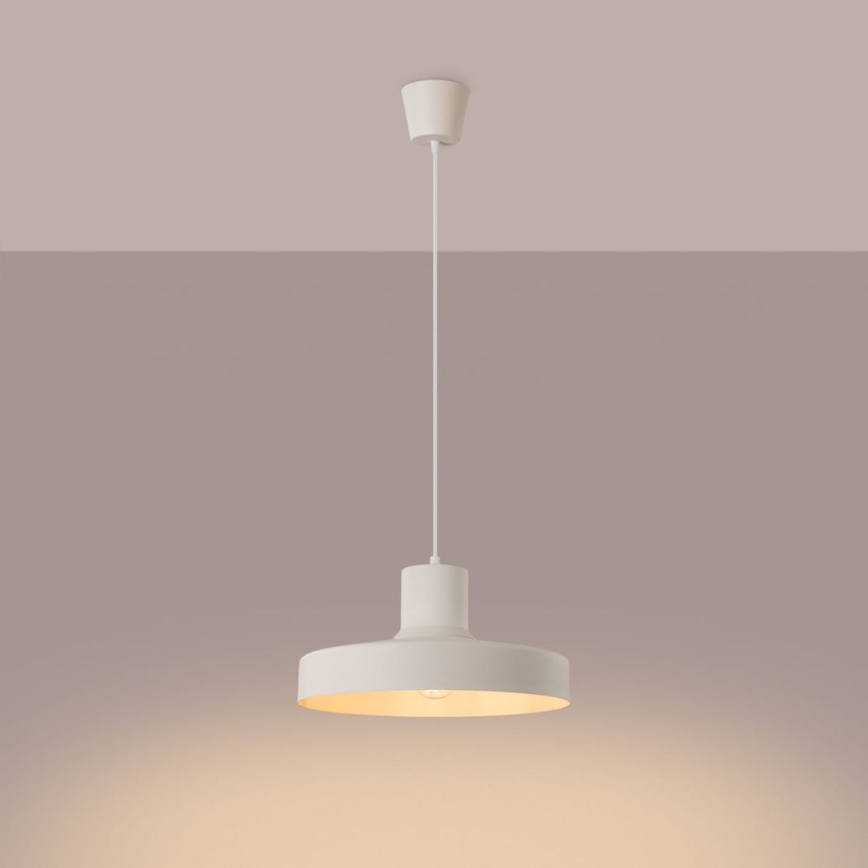 Lustr na lanku BILO 1xE27/15W/230V pr. 35 cm krémová