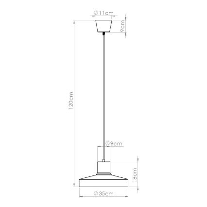 Lustr na lanku BILO 1xE27/15W/230V pr. 35 cm krémová