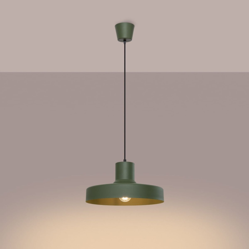 Lustr na lanku BILO 1xE27/15W/230V pr. 35 cm zelená