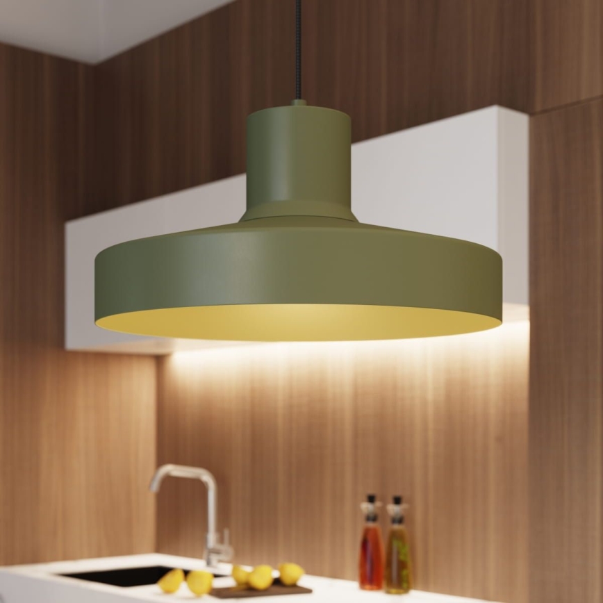 Lustr na lanku BILO 1xE27/15W/230V pr. 35 cm zelená