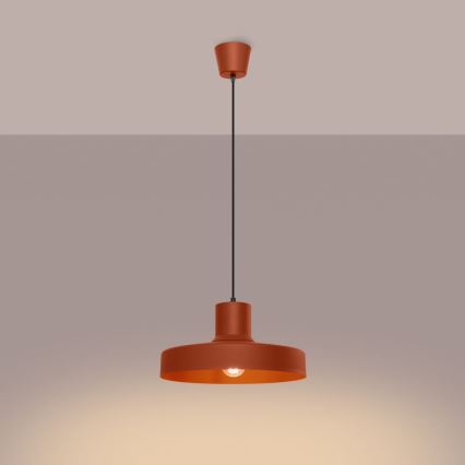 Lustr na lanku BILO 1xE27/15W/230V pr. 35 cm oranžová