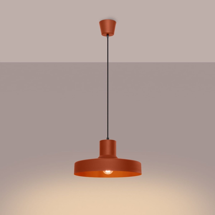 Lustr na lanku BILO 1xE27/15W/230V pr. 35 cm oranžová