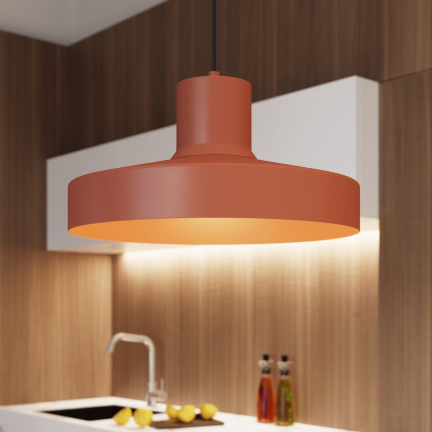 Lustr na lanku BILO 1xE27/15W/230V pr. 35 cm oranžová