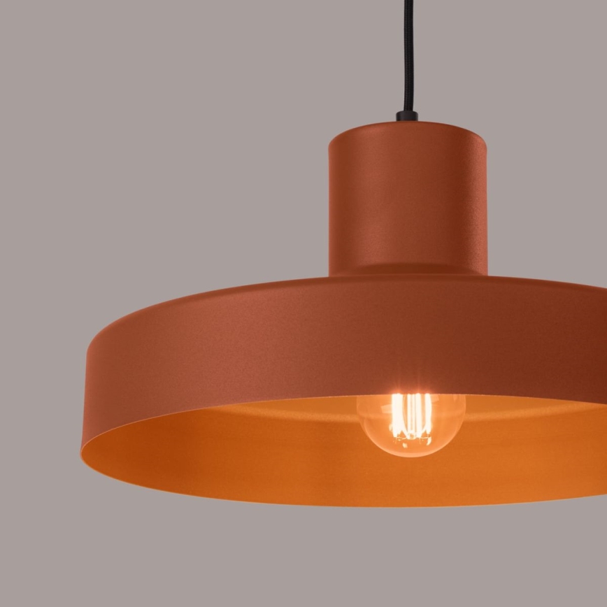 Lustr na lanku BILO 1xE27/15W/230V pr. 35 cm oranžová