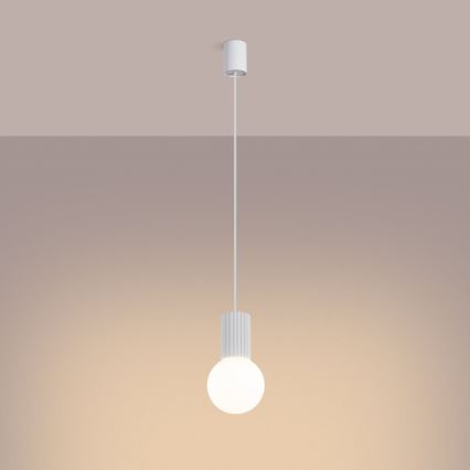 Lustr na lanku HALO 1xG9/8W/230V pr. 12 cm bílá