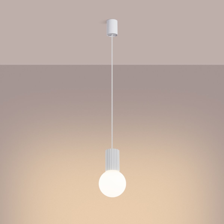 Lustr na lanku HALO 1xG9/8W/230V pr. 12 cm bílá