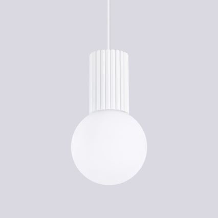 Lustr na lanku HALO 1xG9/8W/230V pr. 12 cm bílá